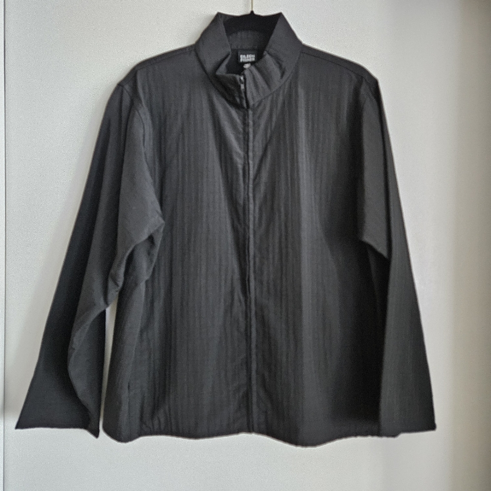 Eileen Fisher Full Zip High Neck Lightweight Nylon Blend Jacket Size Large